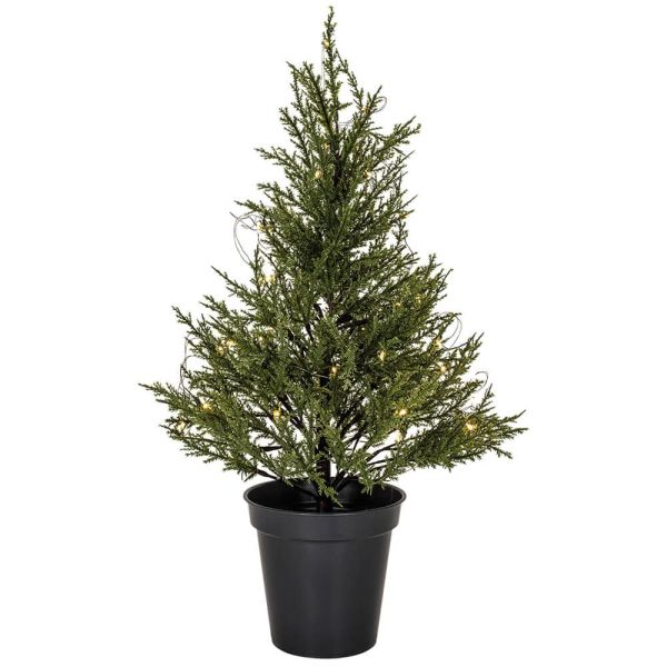 LED-Weihnachtsbäumchen Kunststoffbaum Weihnachtsbaum Kunststoff Ø 28x55 cm grün