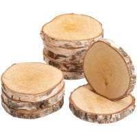 Baumscheiben 10 Stk. Holzscheiben zum Basteln Dekorieren 12 - 14 cm