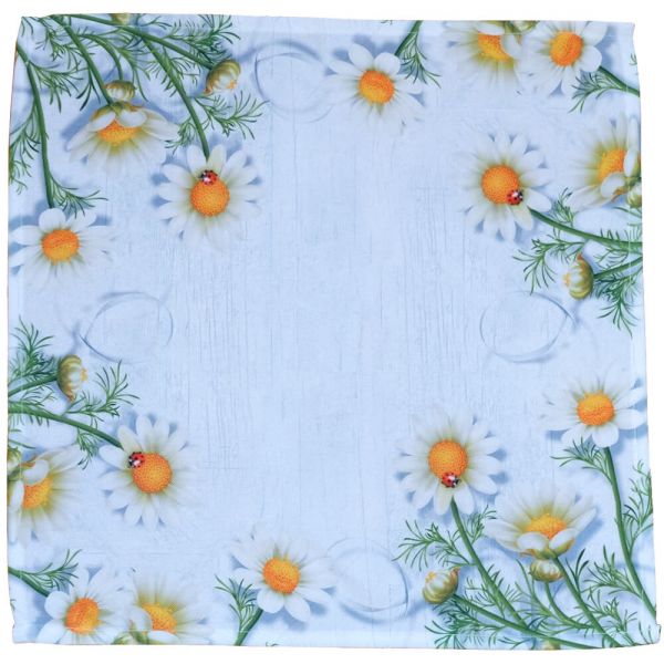 Mitteldecke Tischdecke Druck weiße Kamillenblüten Tischwäsche 30x30 cm