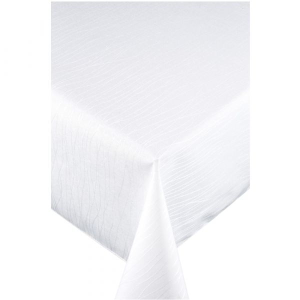 Tischdecke FANCY GLOSS Streifen Muster Tischtuch Polyester weiß 1 Stk 130x160 cm