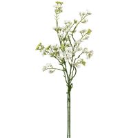 Spieren Zweig Ast Spierenzweig Kunstpflanze mit Blüten 1 Stk Länge 48 cm - weiß