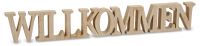 3D Holz Schriftzug Willkommen Deko Buchstaben zum Stellen / Hängen 60x2x8 cm