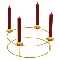 Adventskranz für Stabkerzen Kerzenhalter Advent Adventsdeko Metall gold Ø 34 cm