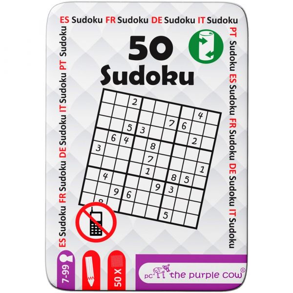 50 Sudoku Rätsel Rätselblock Entspannungsspiel in Metallbox