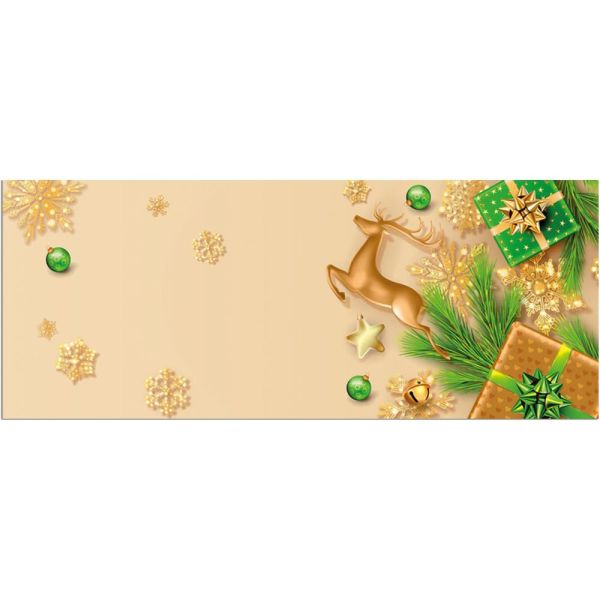 Teppichläufer Küchenläufer Teppich Weihnachten Hirsch gold grün waschbar 60x150 cm