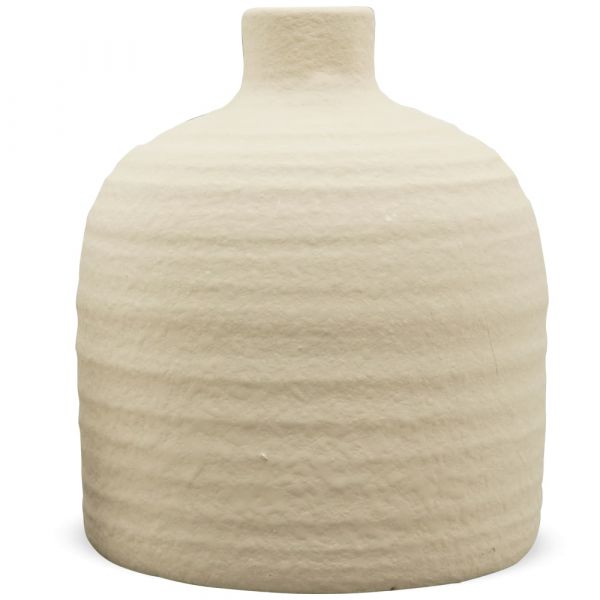 Vase Blumenvase bauchig in Flaschenform Terrakotta / Ton creme Ø 15x17 cm