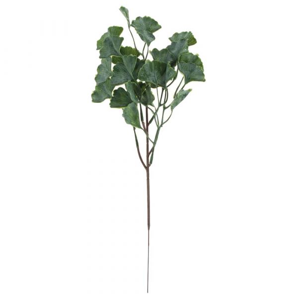 Künstlicher Deko Ginko Zweig mit Blättern aus Kunststoff grün 1 Stk 40 cm