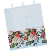 Bistrogardine Gardine Blickdicht & Schlaufen mit bunten Rosen Blüten 1 Stk 150x60 cm