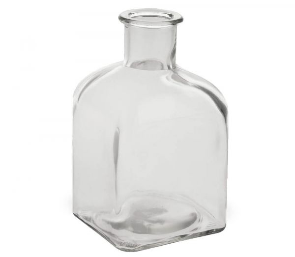 Vase Flaschenform Eckig Glas Flasche Dekoglas Glasvase Blumenvase 1 Stk 9x15,5 cm