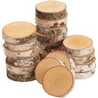 Baumscheiben 20 Stk. Holzscheiben zum Basteln Dekorieren 8 - 10 cm